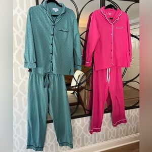 Women's Polka Dot Pajama Set - Teal and Pink